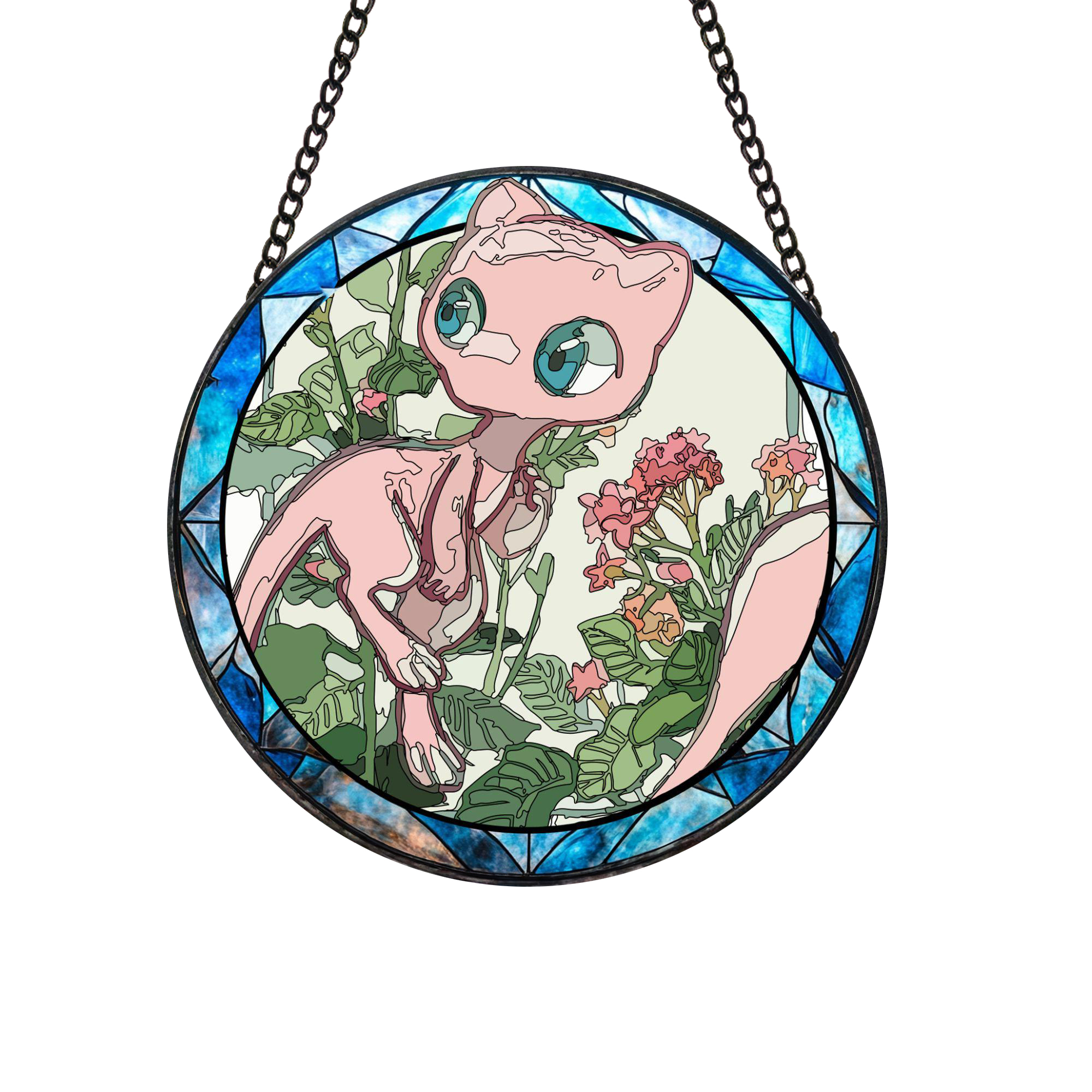 Pokemon Mew Fun Cartoonized Stained Glass Suncatcher Vers 3