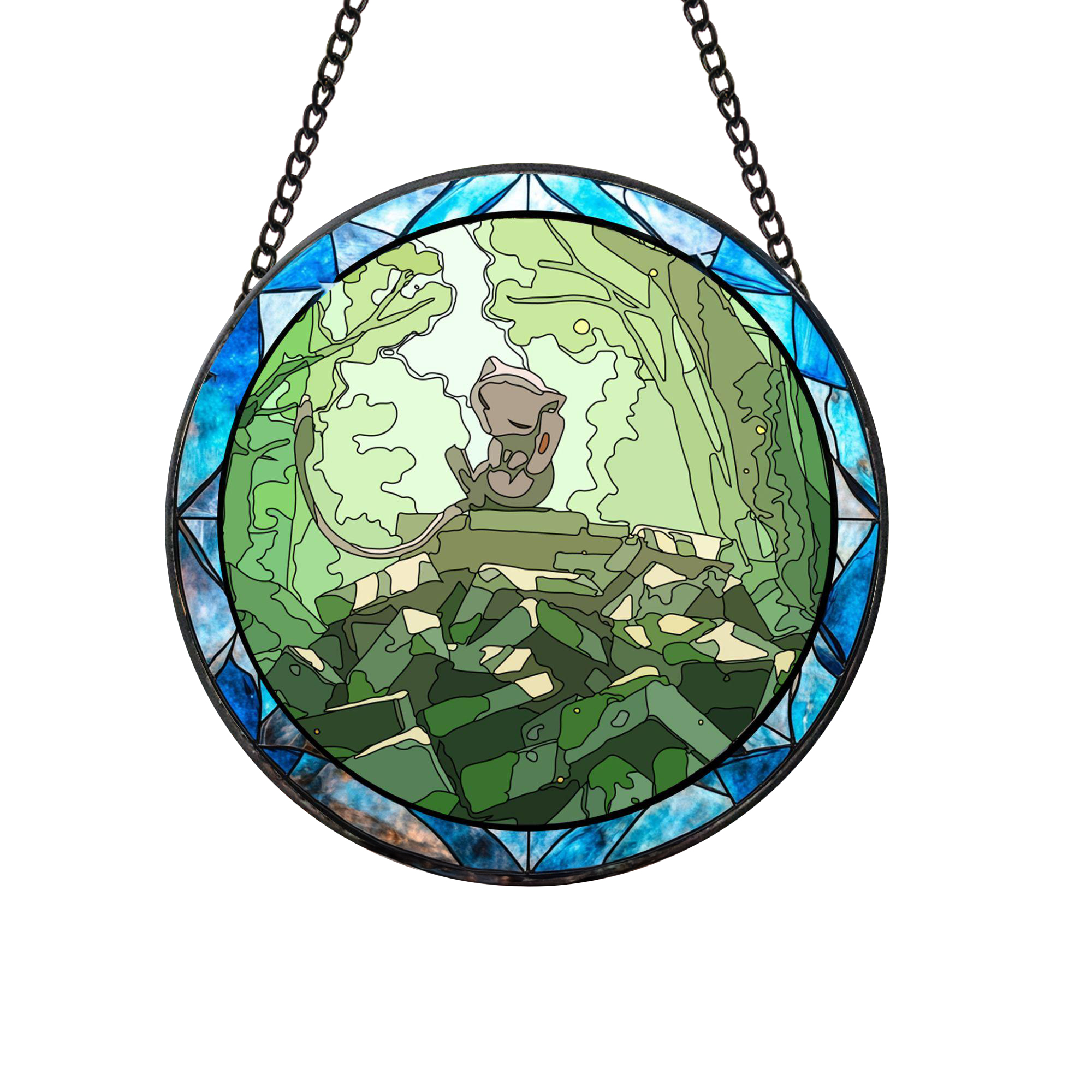 Pokemon Mew Fun Cartoonized Stained Glass Suncatcher Vers 2