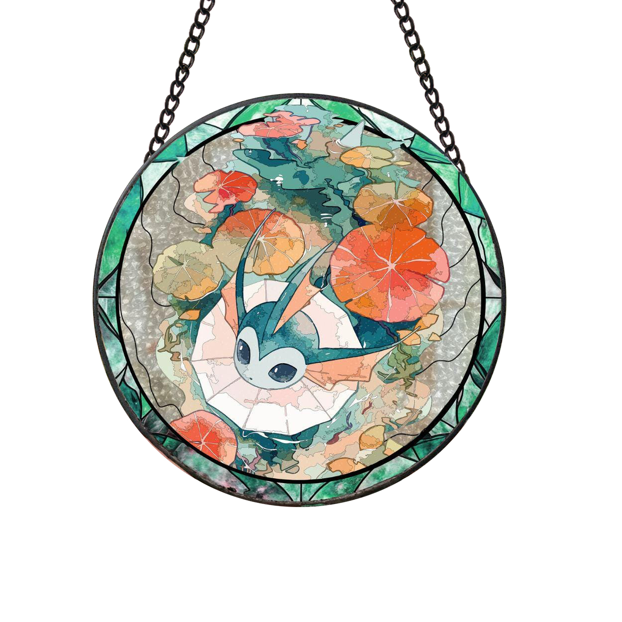 Pokemon Vaporeon Fun Cartoonized Stained Glass Suncatcher
