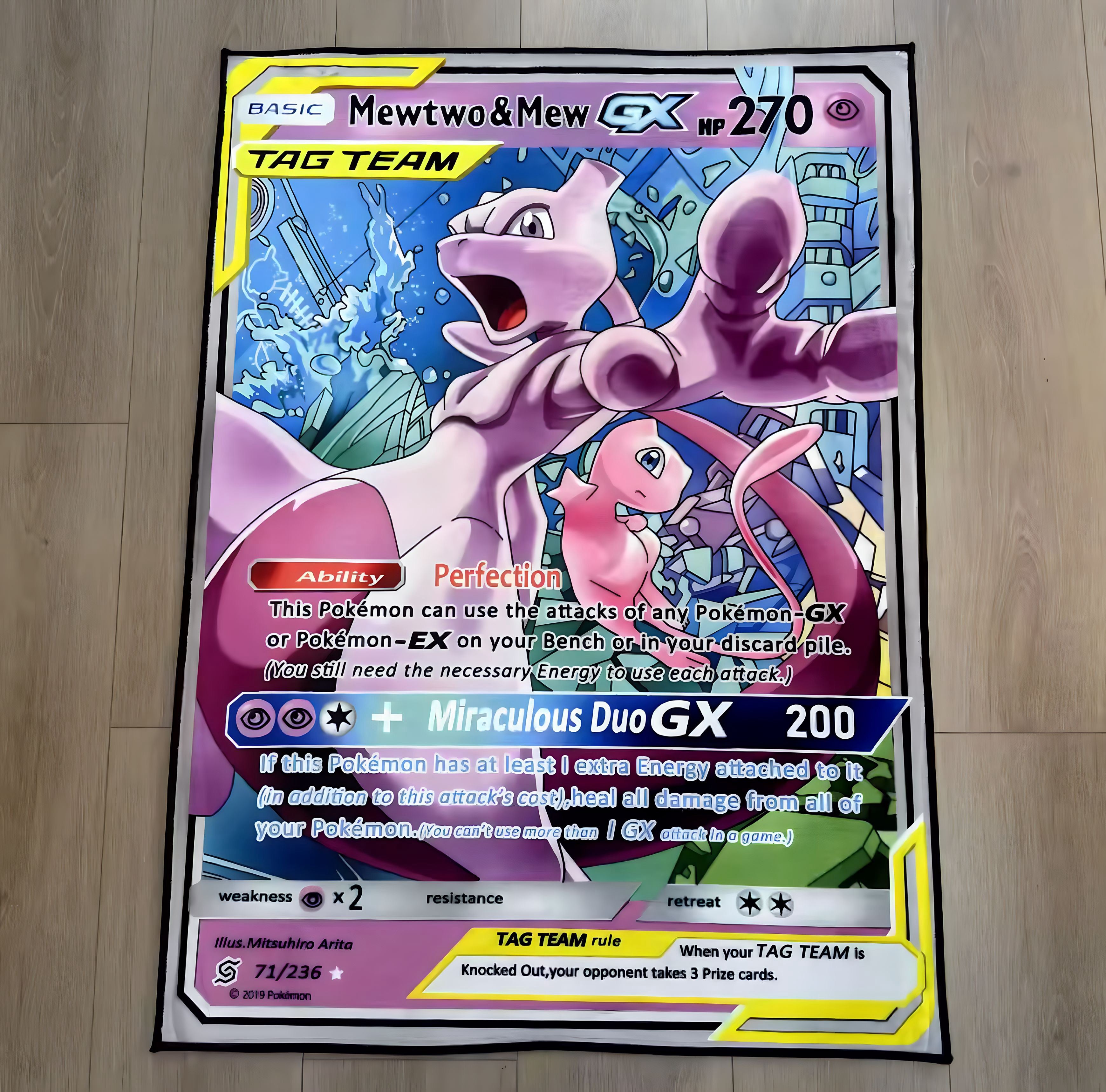 Mewtu Karte Pokemon Rectangle Doormat