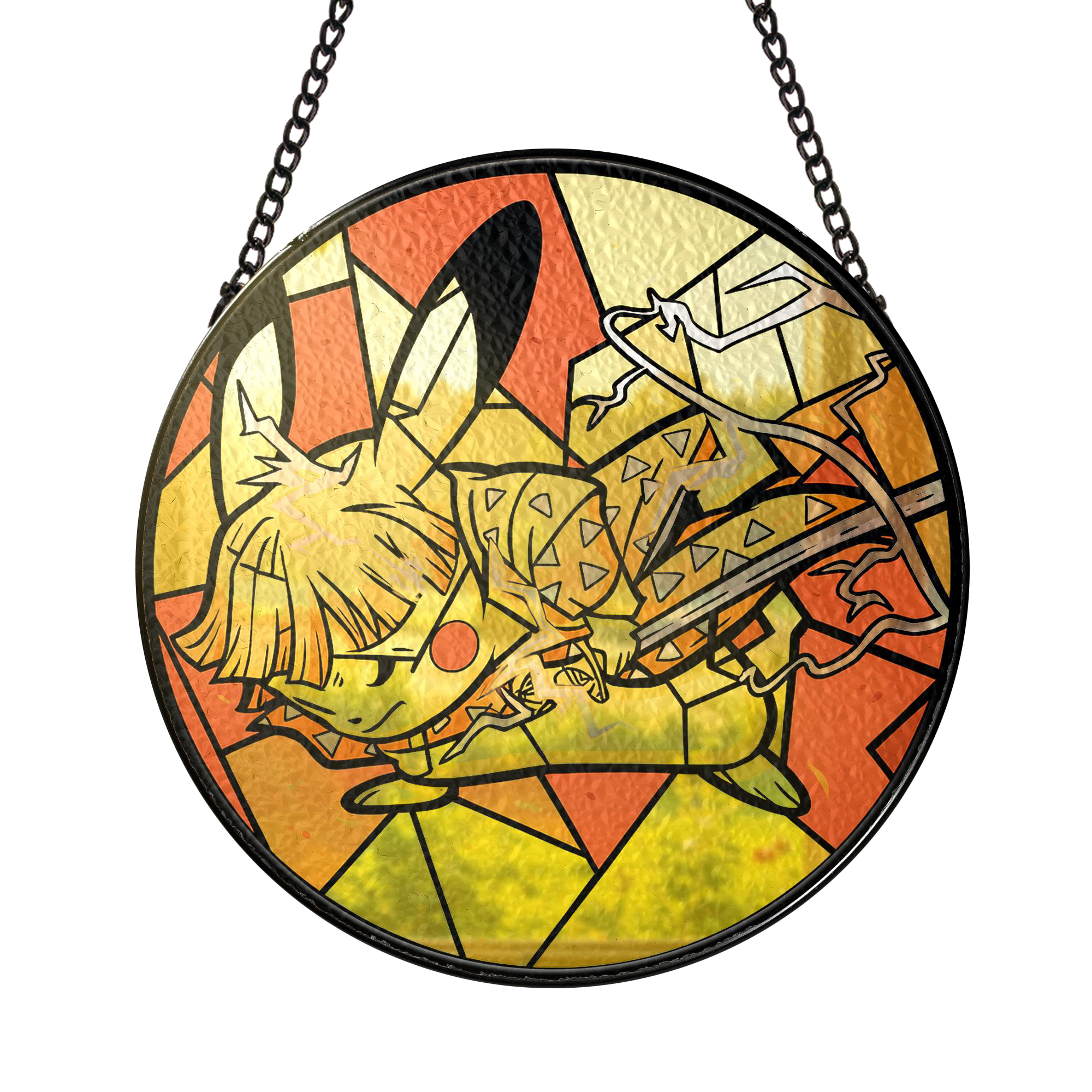 Pokemon Pikachu As Zenitsu Stained Glass Suncatcher