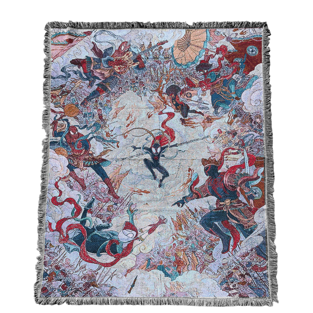 Marvel Spiderman Chinese Gods Tapestry Blanket Bedspread