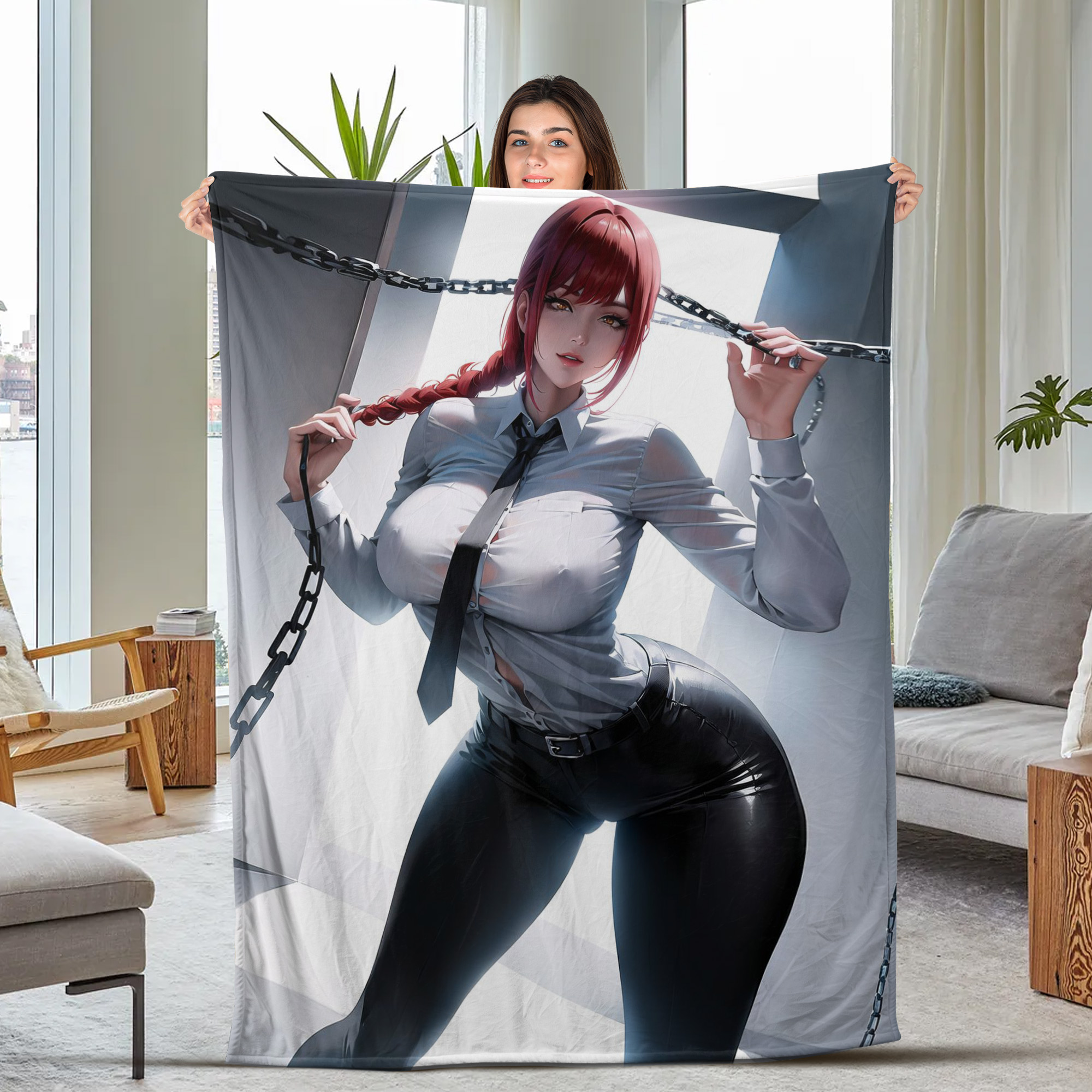 Chainsaw Man Waifurised Makima Blanket