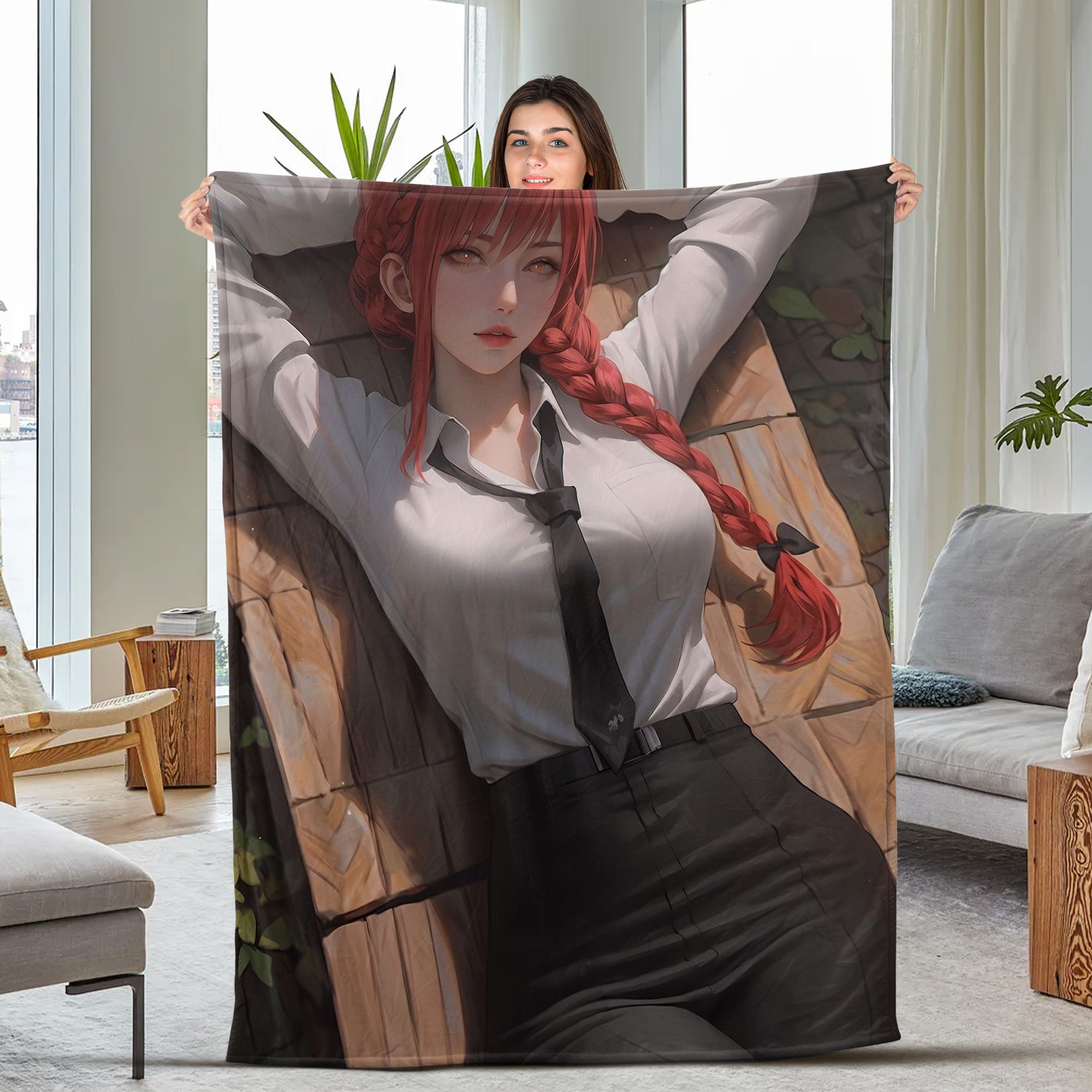 Chainsaw Man Makima Waifurised Blanket