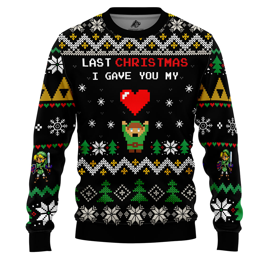 1 Link To My Heart Legend of Zelda v2 Ugly Christmas Sweater - Image 1