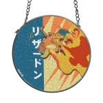 Charizard Attack Pokemon Stained Glass Suncatchers