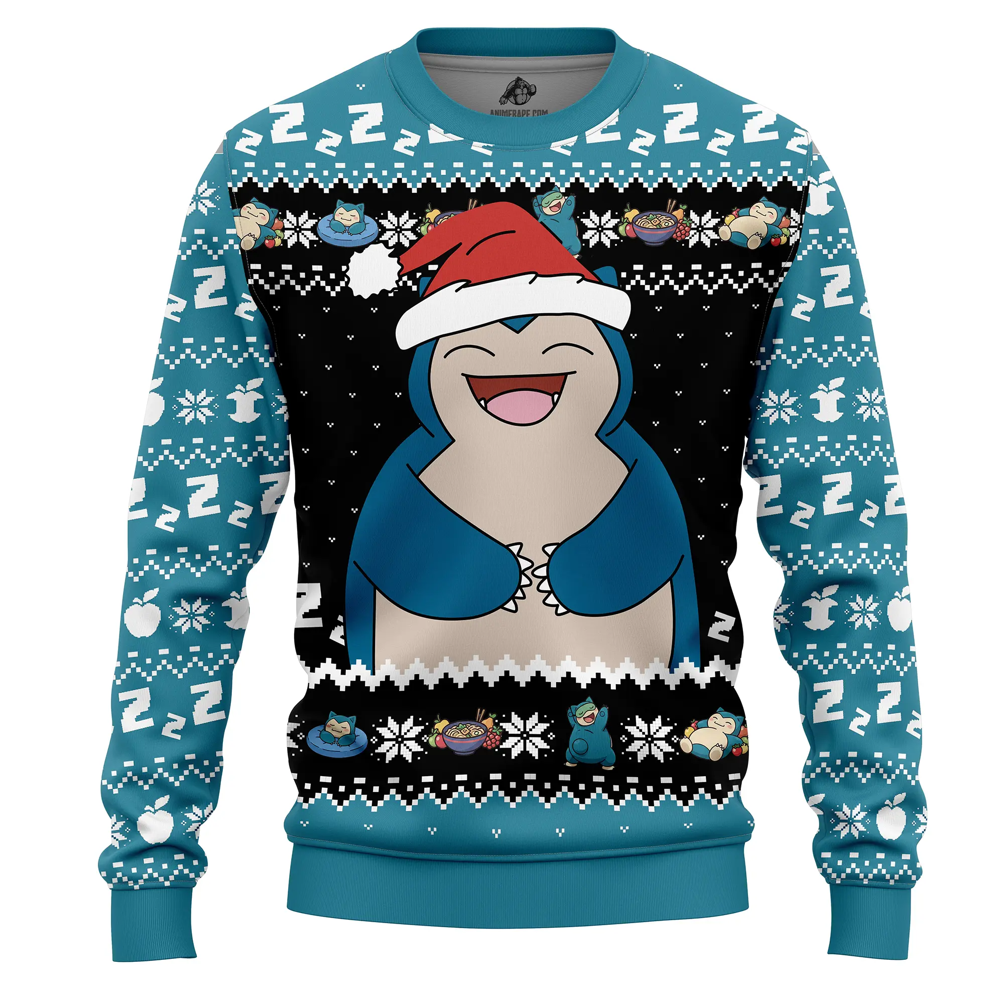1 Snorlax Holiday Pokemon V2 Ugly Christmas Sweater mockup copy Snorlax Holiday Pokemon V2 Ugly Christmas Sweater - Image 1