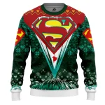 Superman V2 Ugly Christmas Sweater Gift Idea for Thanksgiving