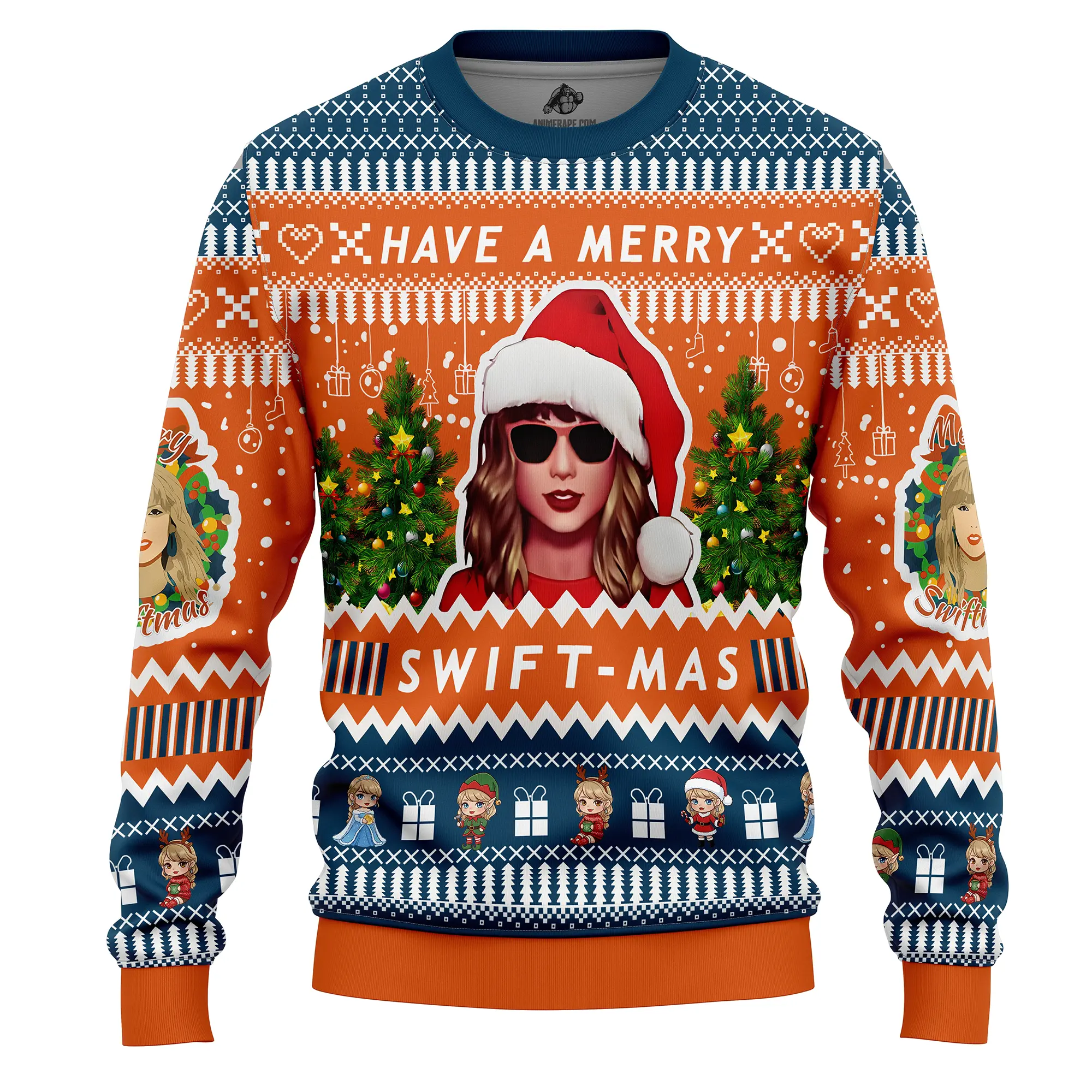 1 Swift Mas Taylor Swift Ugly Christmas Sweater mockup copy Swift Mas Taylor Swift V2 Ugly Christmas Sweater - Image 1