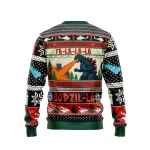 FaLaLaLa Godzil-La Godzilla V2 Ugly Christmas Sweater - Image 2