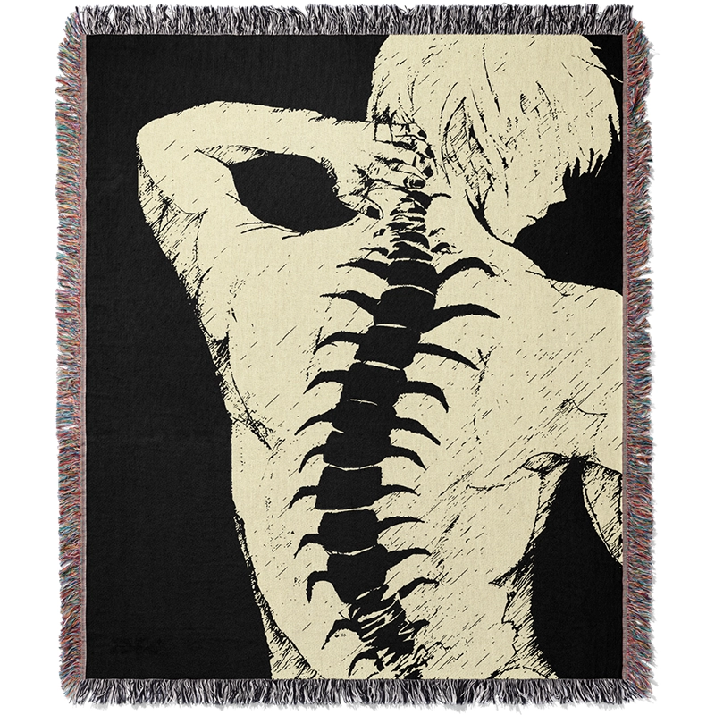 Ghoul 2 Woven Blanket Tapestry By Moekyo 1 Tokyo Ghoul Centipede Tattoo Tapestry Blanket Bedspread - Image 1