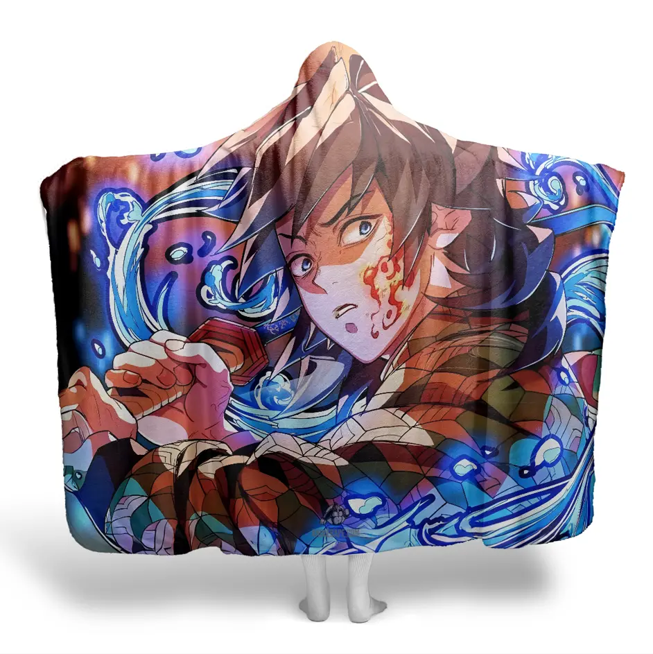 Giyu Tomioka Demon Slayer Hooded Blanet Demon Slayer Giyu Tomioka Hooded Blanket - Image 1