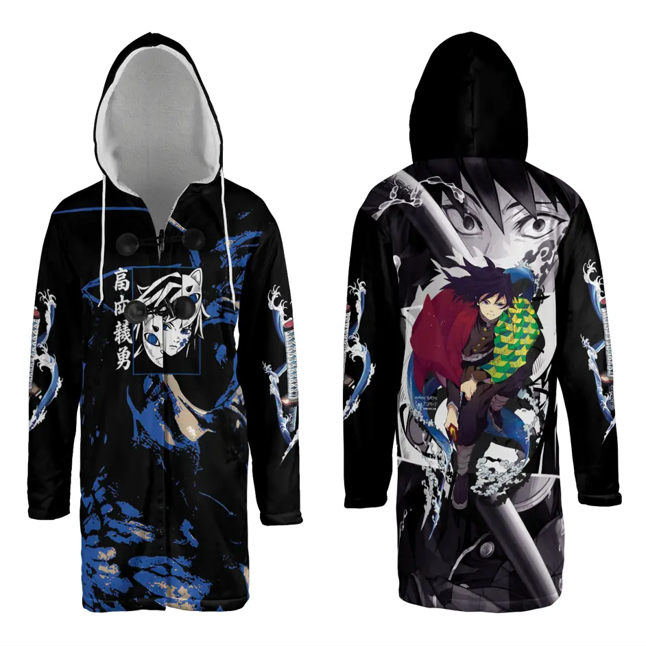 Giyu Tomioka Demon Slayer Hooded Cloak Coat Demon Slayer Giyu Tomioka Hooded Cloak Coat - Image 1