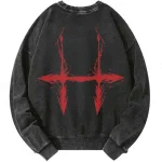 Jujutsu Kaisen Anime Choso Blood Graphic Vintage Sweatshirt - Image 2
