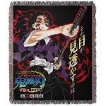 Demon Slayer Kokushibo Poster Tapestry Blanket Bedspread