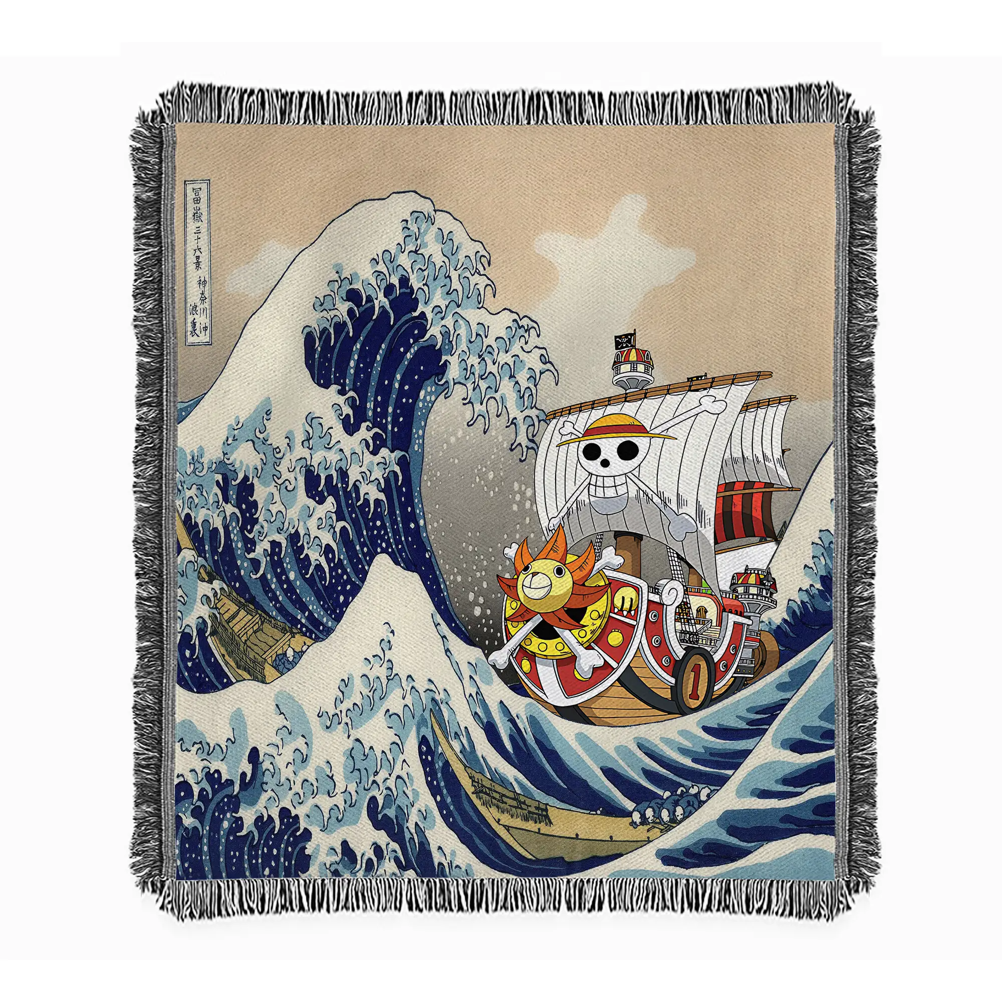 The Thousand Sunny One Piece Anime The Great Wave Art Tapestry Blanket Bedspread1 The Thousand Sunny One Piece Anime The Great Wave Art Tapestry Blanket Bedspread - Image 1
