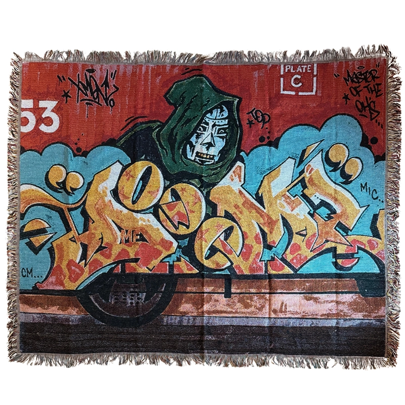 Vintage Doomtrain Tapestry 1 Marvel Comic Vintage Doom Graffiti Tapestry Blanket Bedspread - Image 1