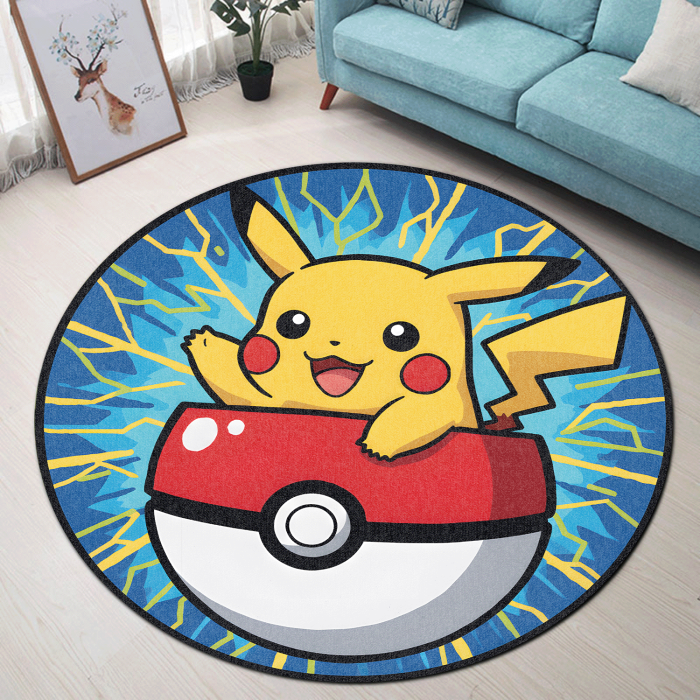 Pikachu Rectangle Rug Pikachu Rug, Pokemon Rug Home Decor - AnimeBape