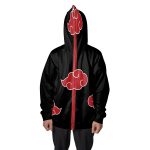 Akatsuki Naruto Style Full Face Zip Hoodie