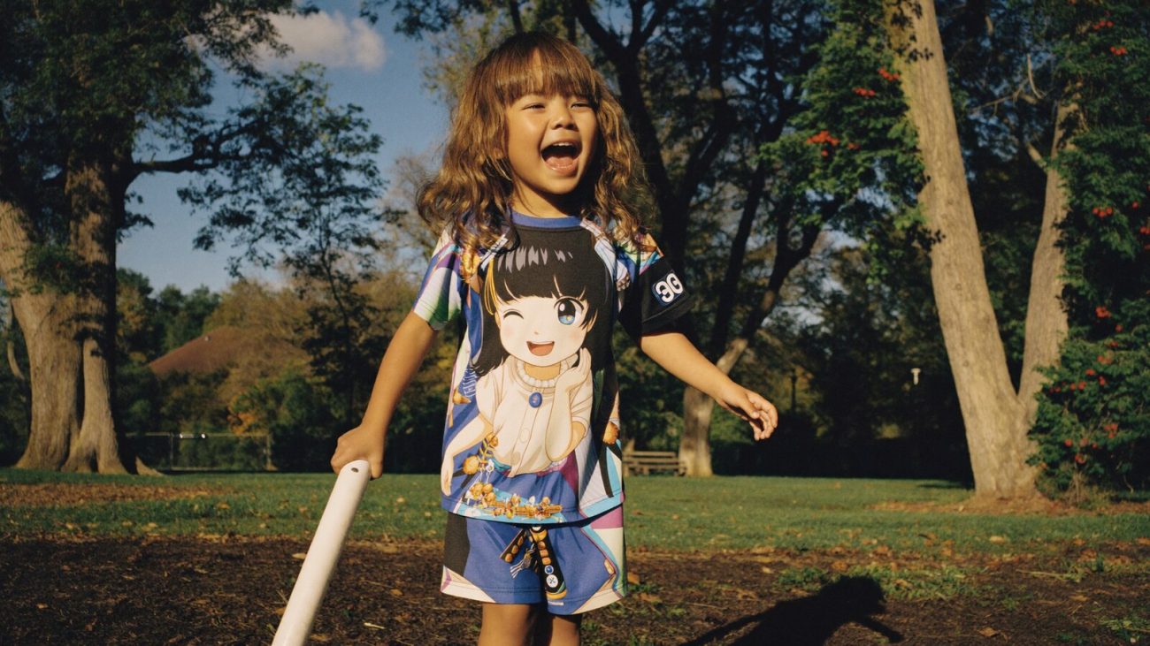 Person wearing an anime-inspired kids in an editorial scene