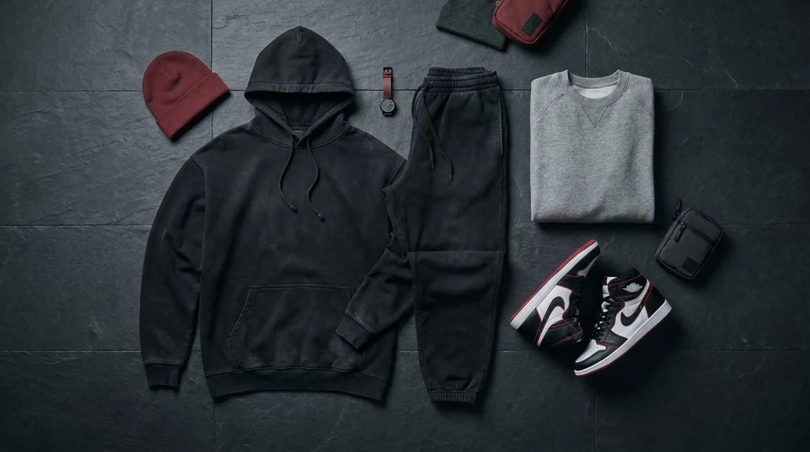 Ken Kaneki shirt and hoodie flat lay in washed black Tokyo Ghoul streetwear
