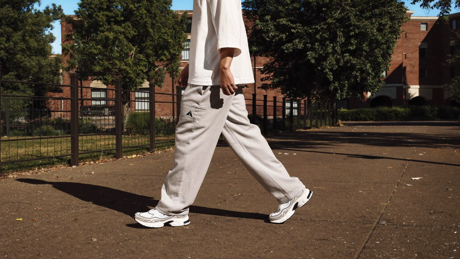 Person wearing an anime-inspired bounce shoes in an editorial scene