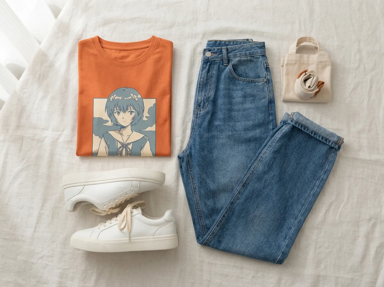 Goku inspired tee styled with denim and sneakers