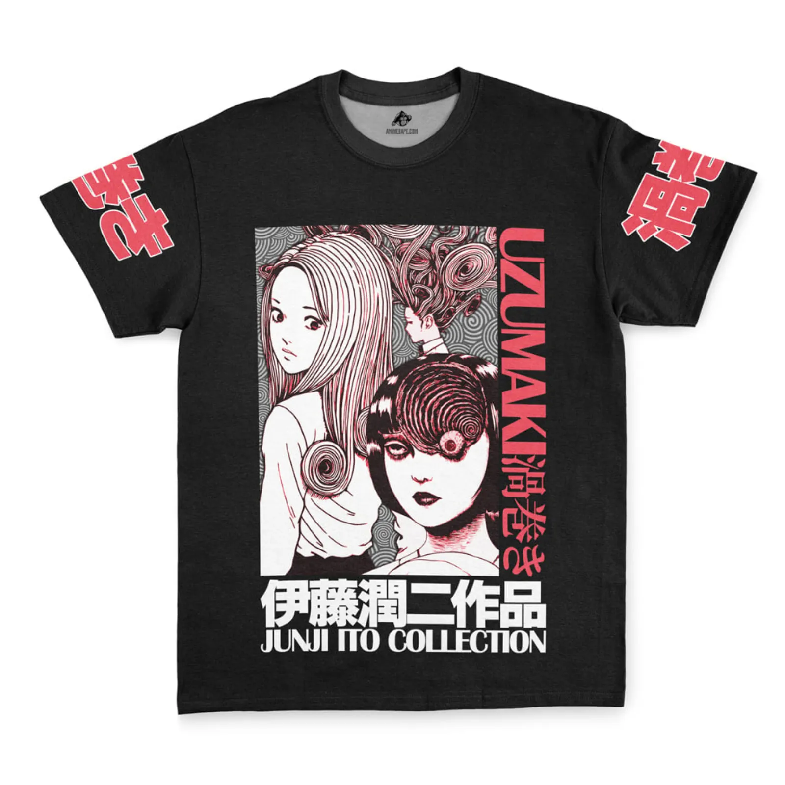 Uzumaki Junji Ito streetwear t-shirt shown for the horror merch buying guide