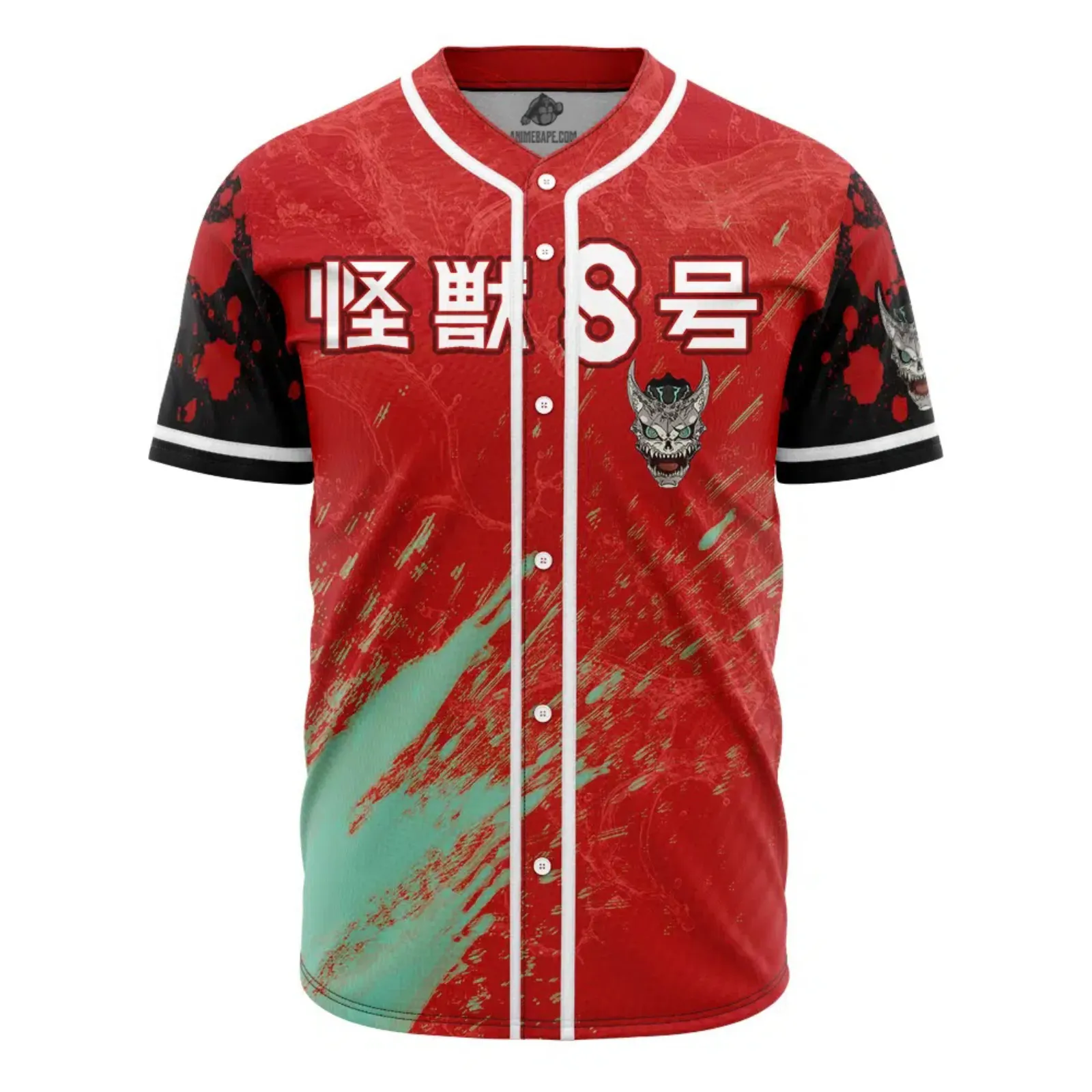 Kaiju No. 8 baseball jersey shown for the merch comparison