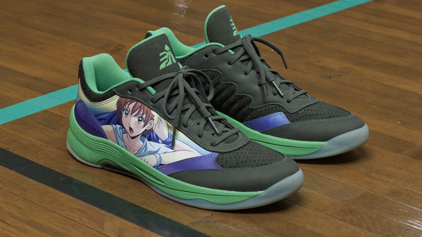 Anime-inspired low 1 basketball shoes styled in a natural daylight scene