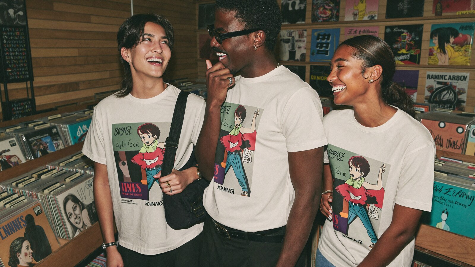 Anime-inspired naruto vintage in a social or layered scene with friends