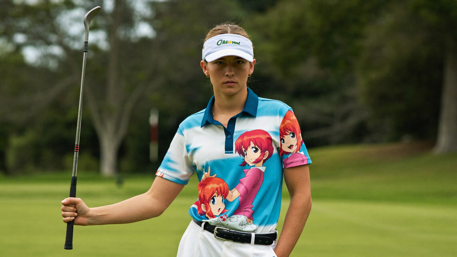 Anime-inspired polo golf shirts 2025 styled in a natural daylight scene