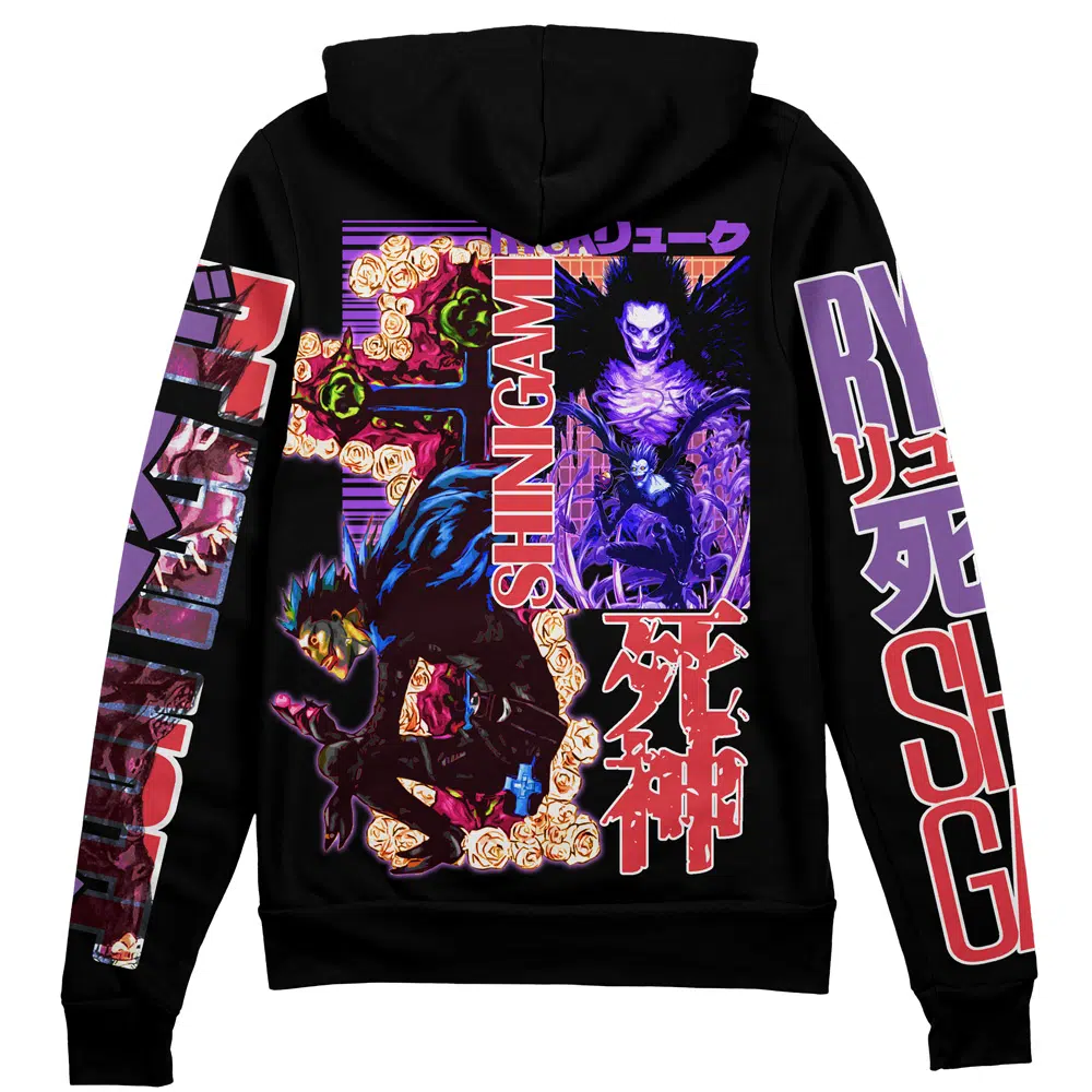 Ryuk Death Note streetwear zip hoodie jacket in black