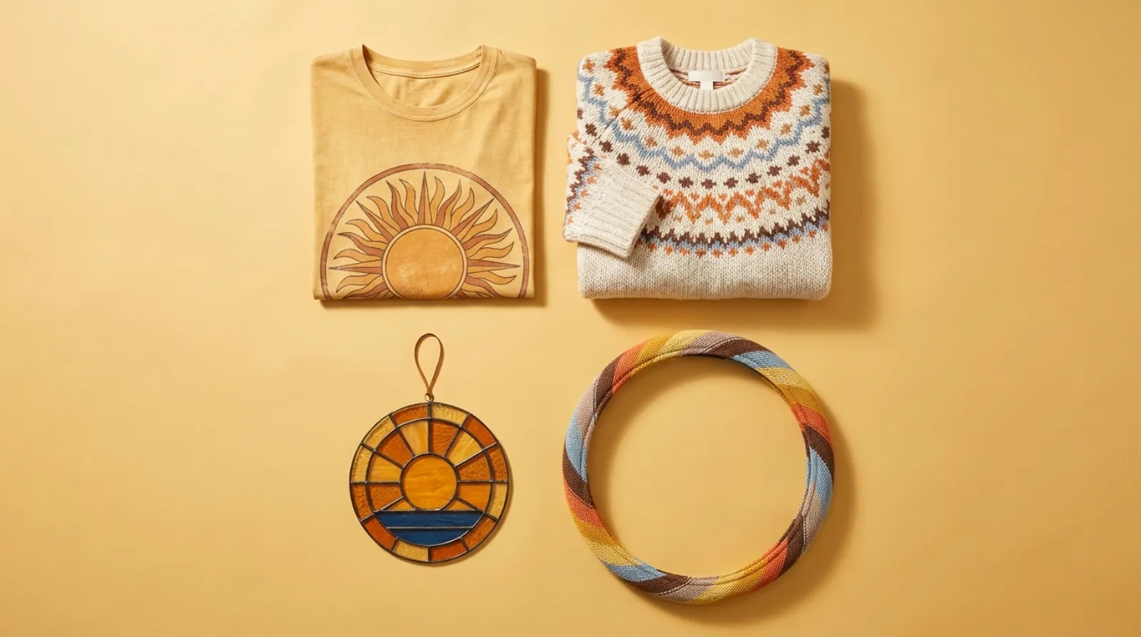 Simba shirt and Lion King apparel flat lay in warm golden savanna tones