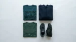 YuYu Hakusho shirt and hoodie flat lay in teal and forest green