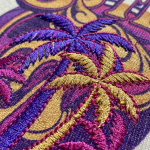 Macho Man Randy Savage WWE Hawaiian shirt — fabric texture and tropical print detail close-up
