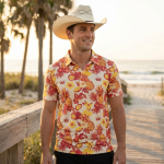 Macho Man Cream of the Crop wrestling polo shirt — lifestyle styling beachfront wear for WWE fans