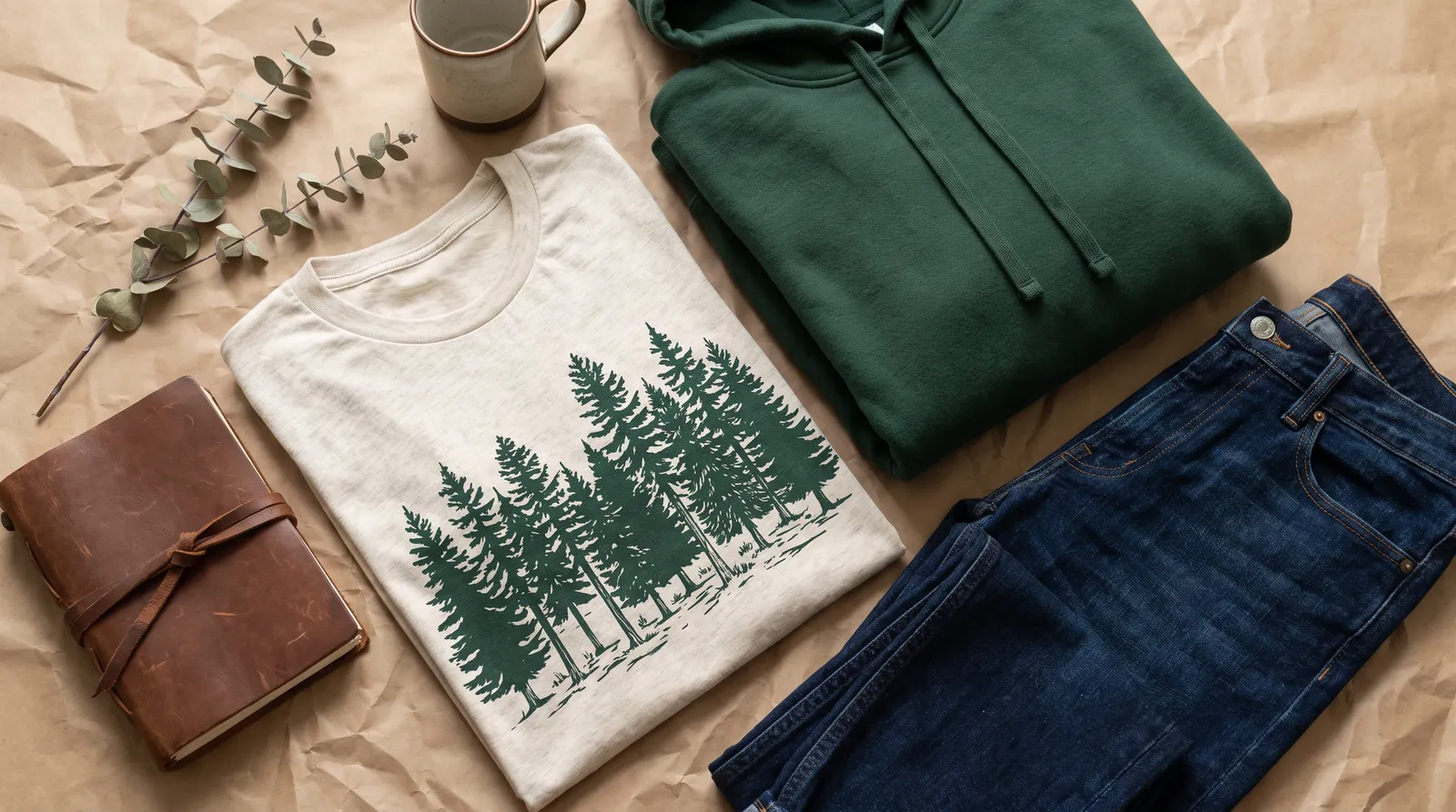 Reze chainsaw man: a curated flat lay of a folded graphic tee, a hoodie and folded denim