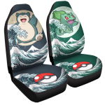 Pokemon Bulbasaur & Snorlax Great Wave Car Seat Covers