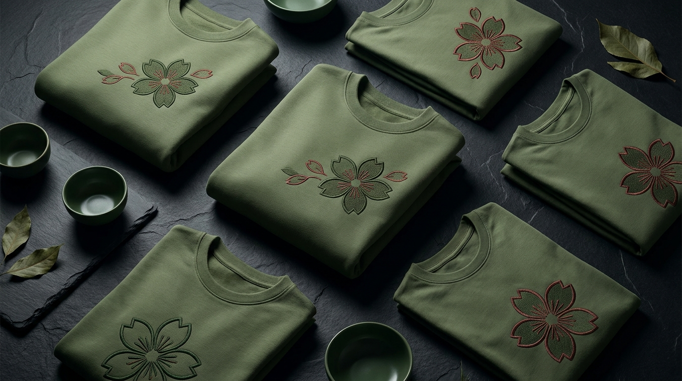 JoJo Kakyoin themed green stylish apparel flat lay