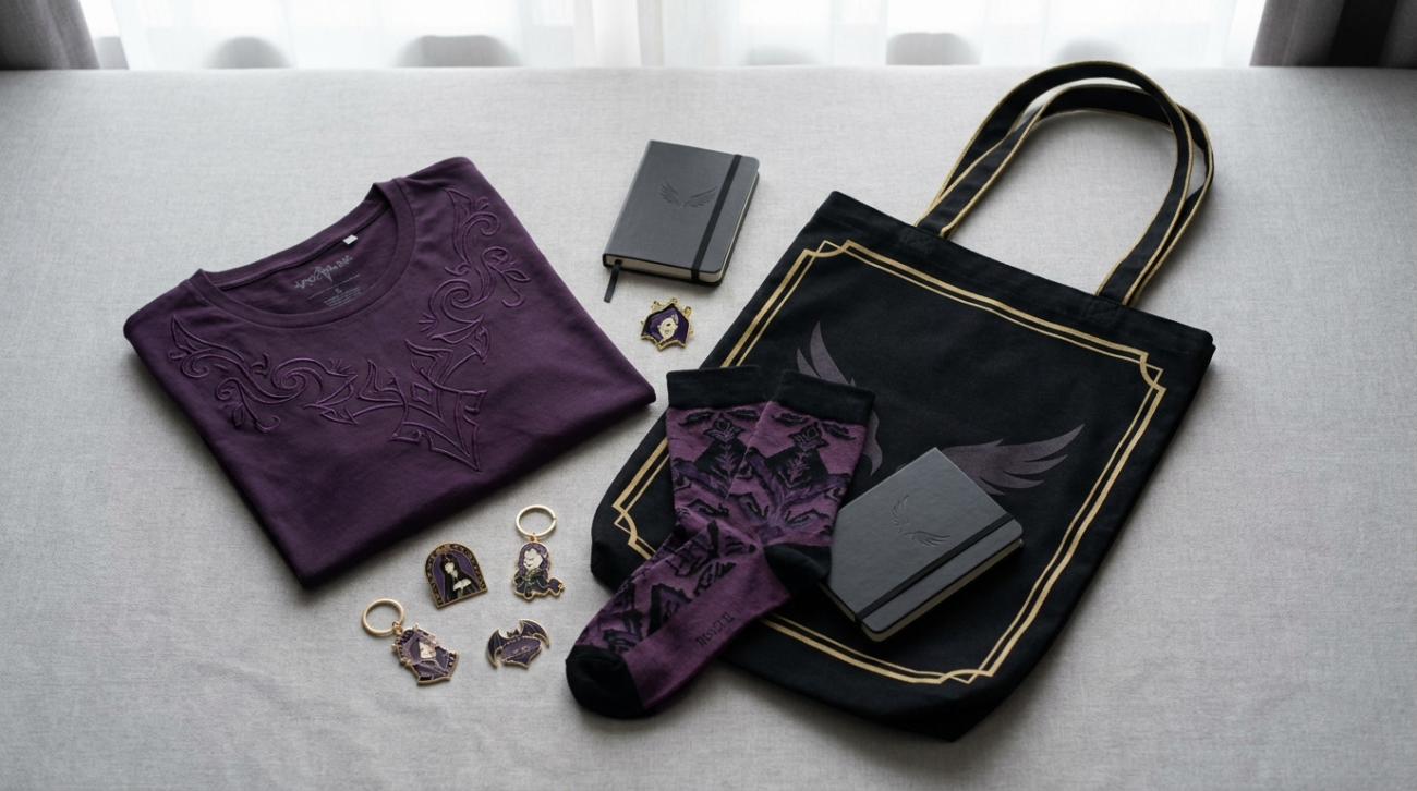 Gagaga Girl themed merchandise flat lay