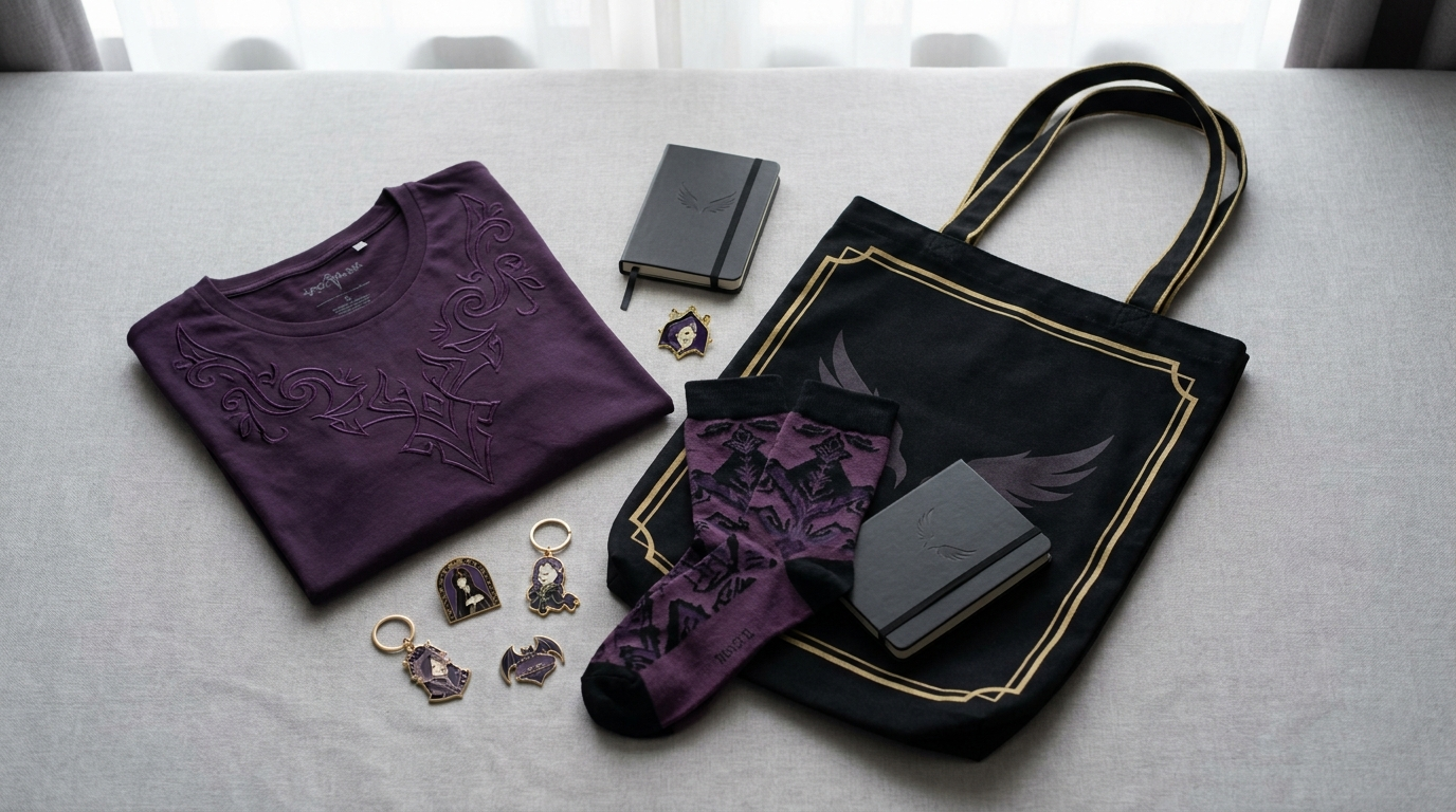 Gagaga Girl themed merchandise flat lay