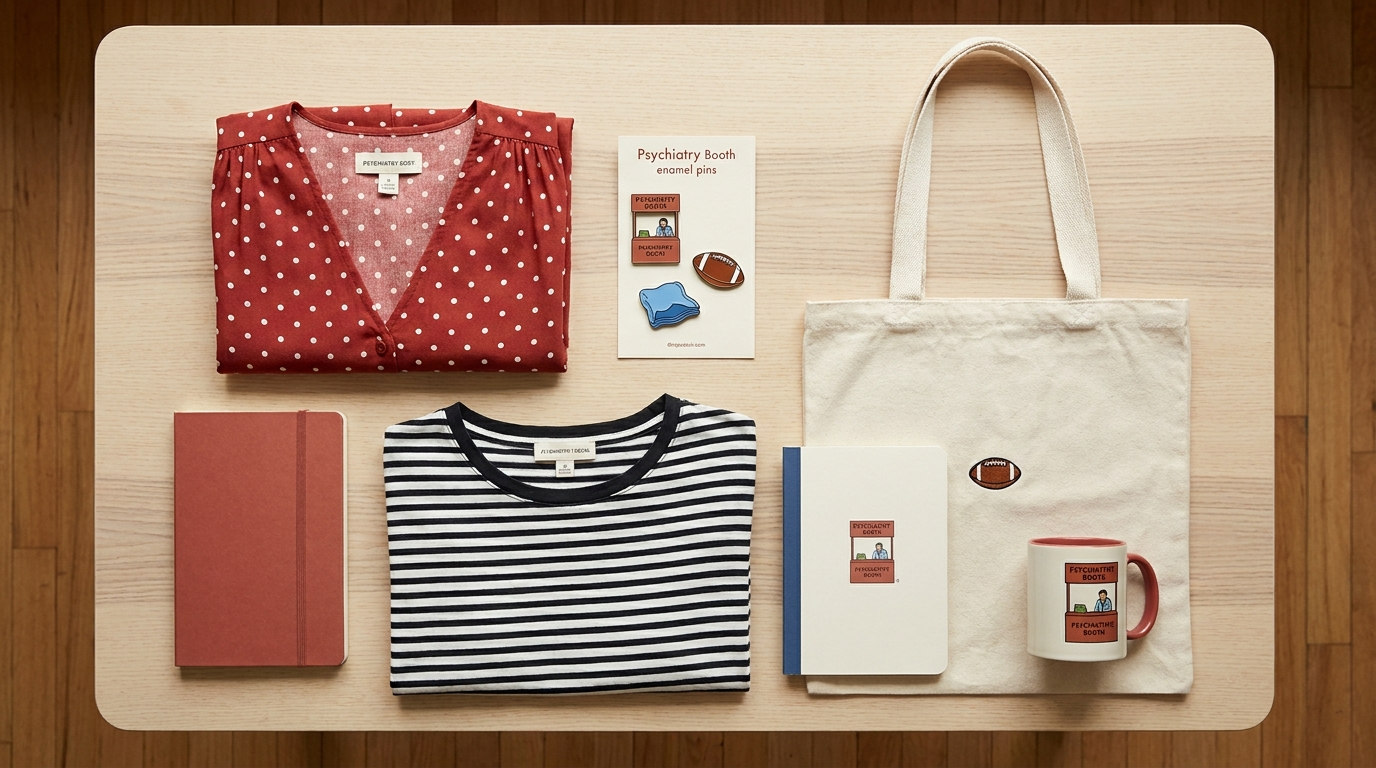Lucy themed merchandise flat lay