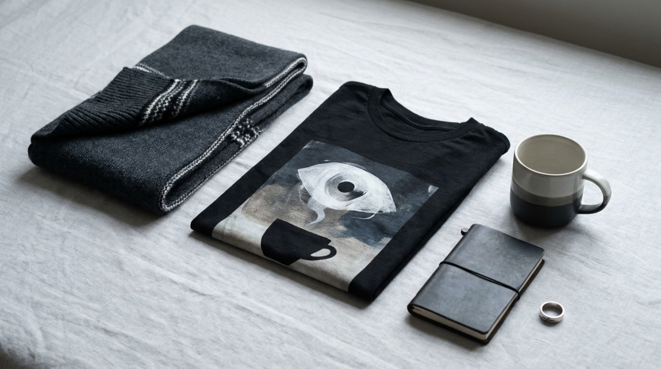 Haise Sasaki themed merchandise flat lay