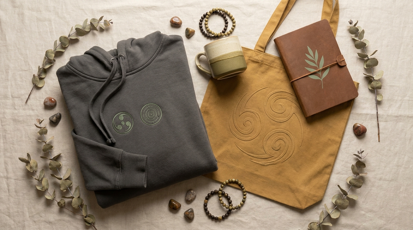 Sage of Six Paths themed merchandise flat lay