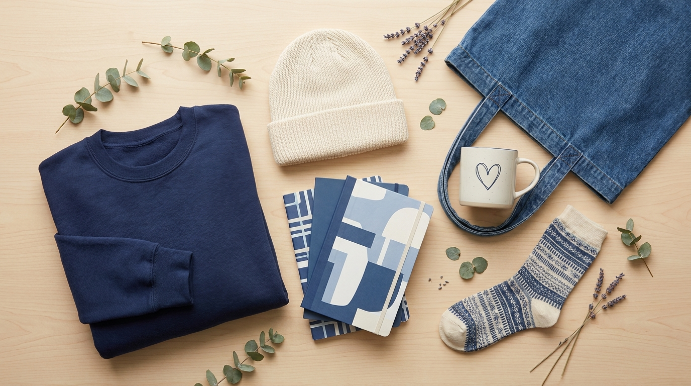 Ellen themed merchandise flat lay