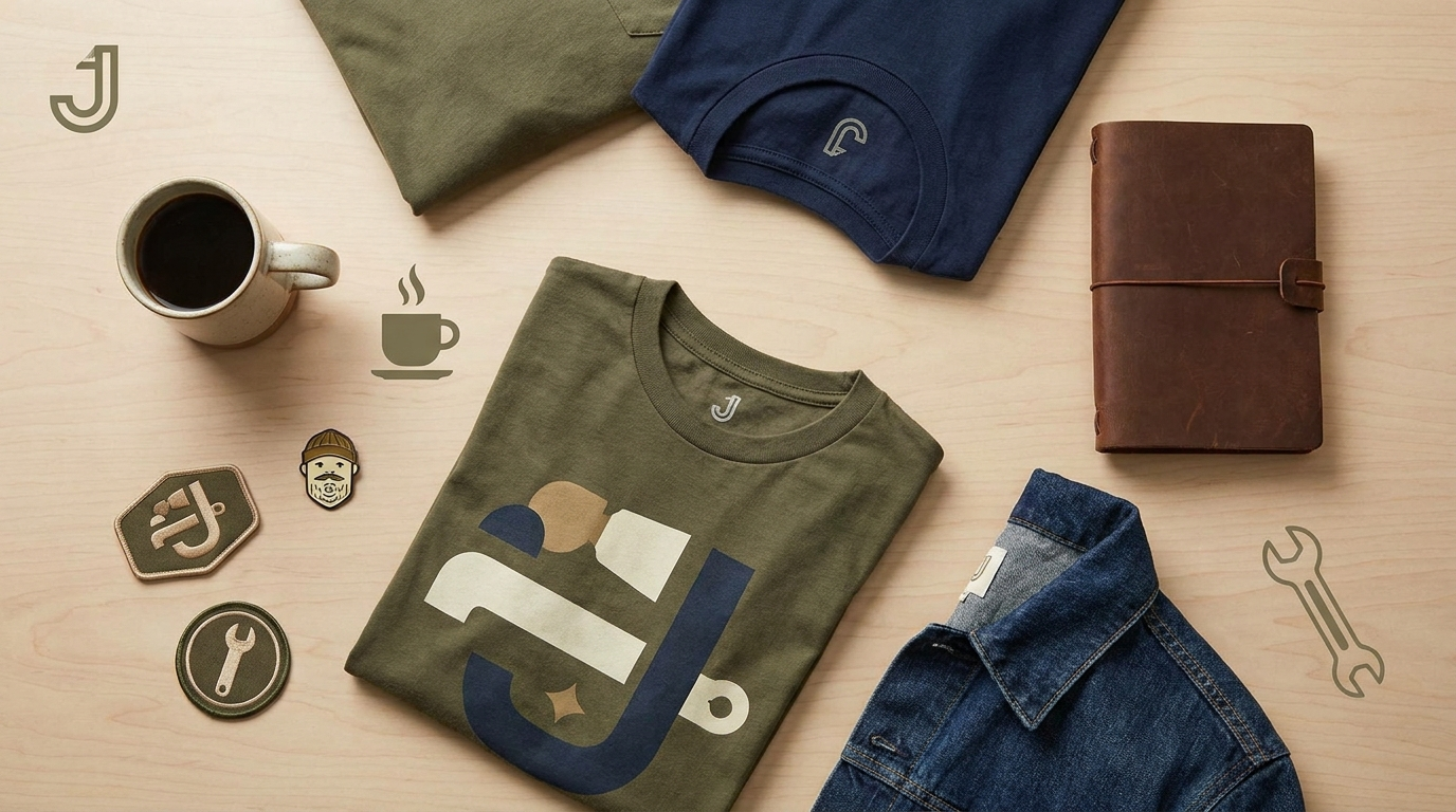 Joe themed merchandise flat lay