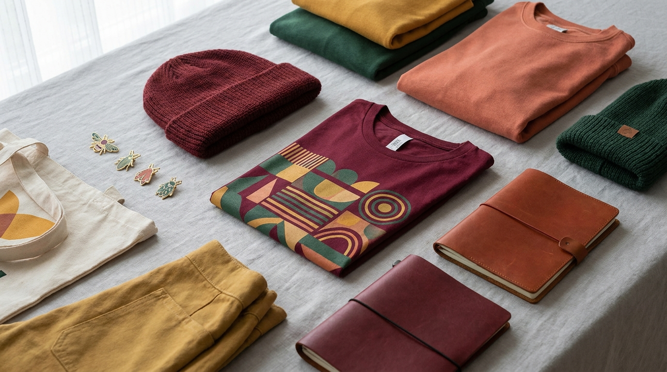 Cell Max themed merchandise flat lay