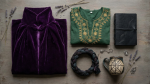 Sarah Sanderson themed merchandise flat lay