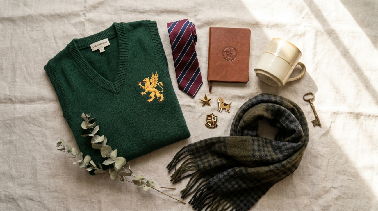Damian Desmond themed merchandise flat lay